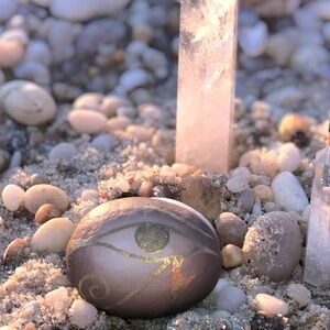 Eye of Horus / Eye of Ra Gratitude Rock, spiritual decor, altar